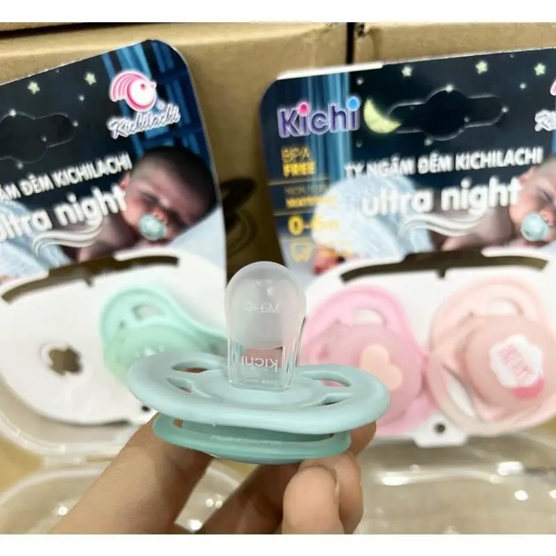 KICHI Ti giả chỉnh nha thông khí đầu dẹt silicon siêu mềm cho bé