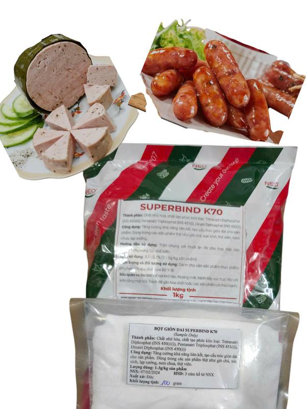 100g Bột Gia Vị Superbind K70 Đức - Tạo Kết Dính Giòn Dai Cho Giò Lụa Xúc Xích Bò Viên