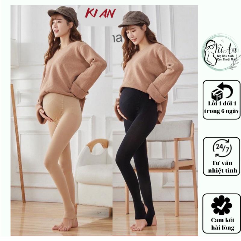 Quần Tất bầu dày vừa Ki An có chun chỉnh️ Quần bầu tất cao cấp chất siêu đẹp️ dầy dặn mềm mịn️2 loại bàn và gót Váy Bầu Đầm Bầu