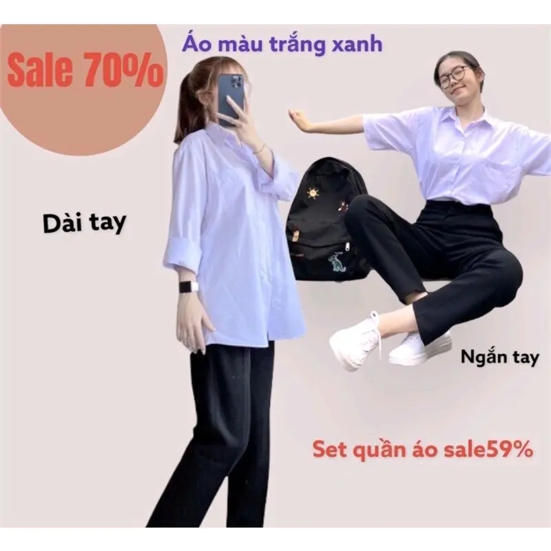 bộ quần áo đi học quần vải baggy tuyết nhung Nữ Pants