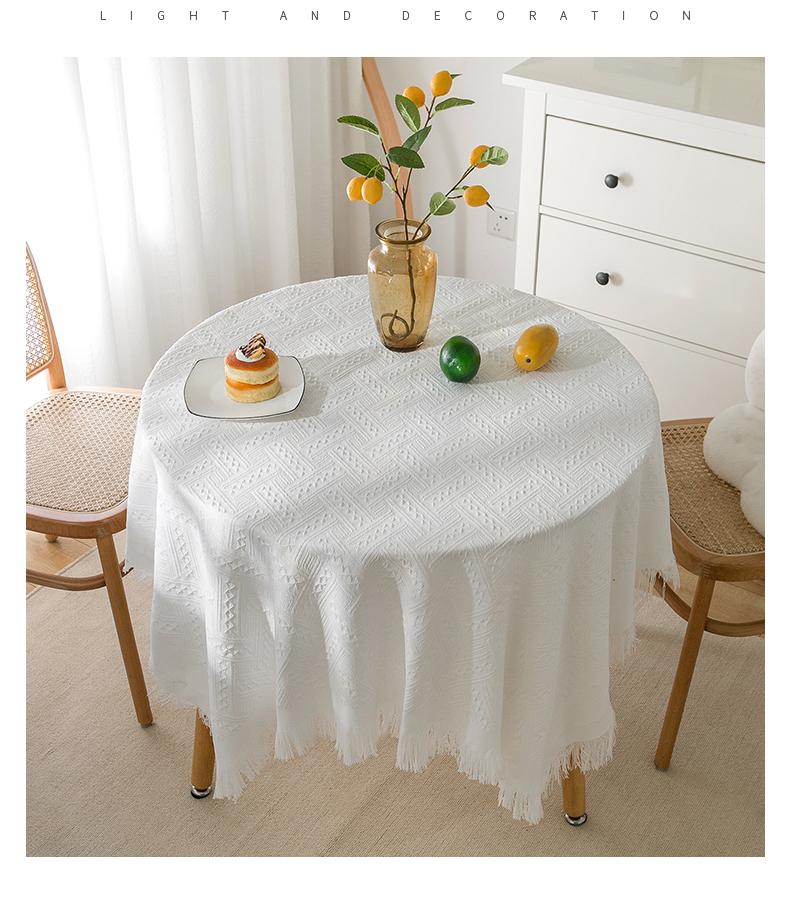 Product Introduction of INS style tablecloth concise solid color waffle cotton linen tablecloth tablecloth 4 colors interior decoration tablecloth cotton fabric tablecloth table  cloth 13