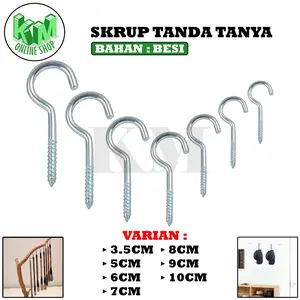 Skrup Gantungan Buka Sekrup Baut Besi Ulir Tanda Tanya Cantolan Kait