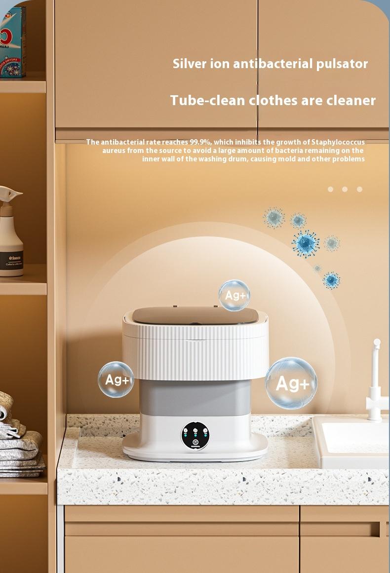 Product Introduction of Folding washing machine household rinse and rinse, integrated washing machine, large capacity, underwear, socks, portable mini washing machine 8