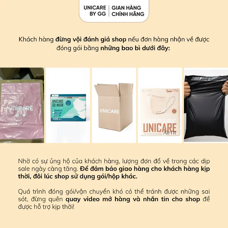 [ UNICARE x Xuanquynhme2dua ] LIVE - Combo 150 Cái Khẩu Trang 6D Pro Mask Cao Cấp Mềm Mỏng Thoáng Khí Chống bụi, Chống tia UV Phụ Kiện Women 1