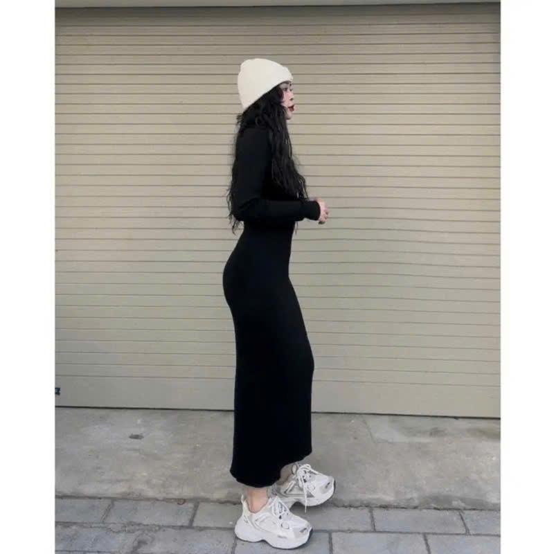 Product Introduction of Đầm Body Form Dài Basic Thiết Kế Tôn Dáng, Chất Liệu Vải Tăm Lạnh Co Giãn Thoải Mái, Ôm Nhẹ Phom Chuẩn, Phù Hợp Dưới 53kg, Lựa Chọn Hoàn Hảo Cho Đi Làm, Đi Chơi, Và Dự Tiệc Nữ Women 14