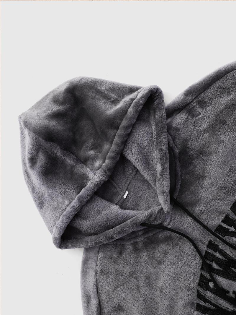 Product Introduction of Men's Solid Color 3D Bear Ear Design Hoodie, Casual Comfy Regular Fit Drop Shoulder Long Sleeve Hooded Sweatshirt for Daily Wear, Men's Clothes for Fall & Winter 8