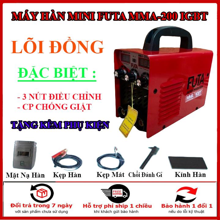 Máy Hàn Que MINI 1.6-2.5mm IGBT FUTA MMA-200, Công Nghệ IGBT Và Inverter Tiết Kiệm Điện, Tích Hợp Công Nghệ VRD Chống Giật