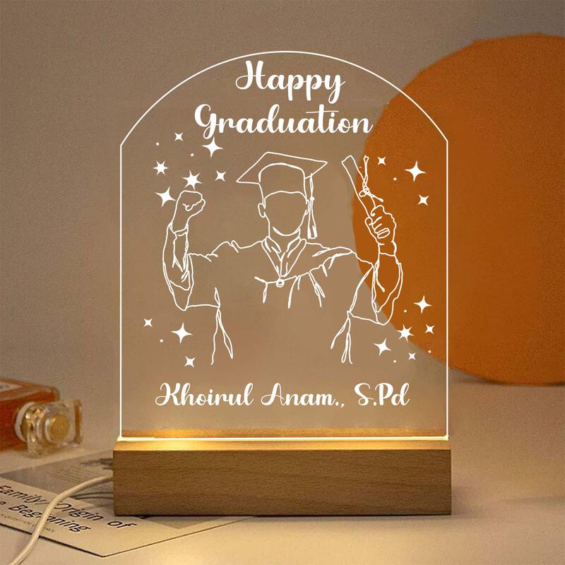 Lampu hias ukiran akrilik untuk hadiah, kado, pernikahan, wisuda, lamaran, dan ulang tahun White 3