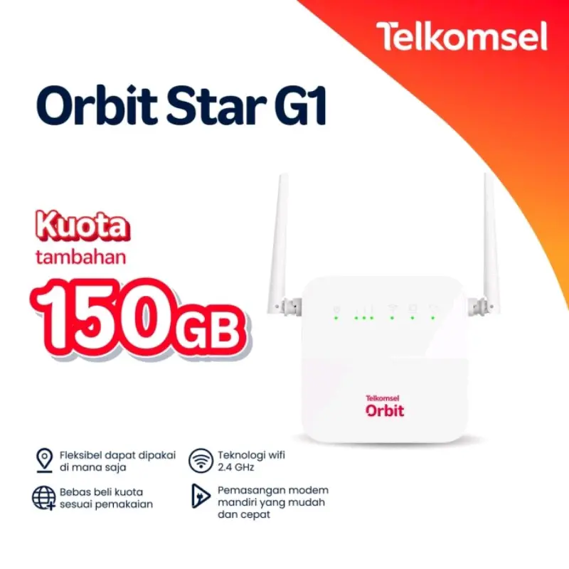 Modem Telkomsel Orbit Star G1 Modem Wifi 4G High Speed Bonus Data 2