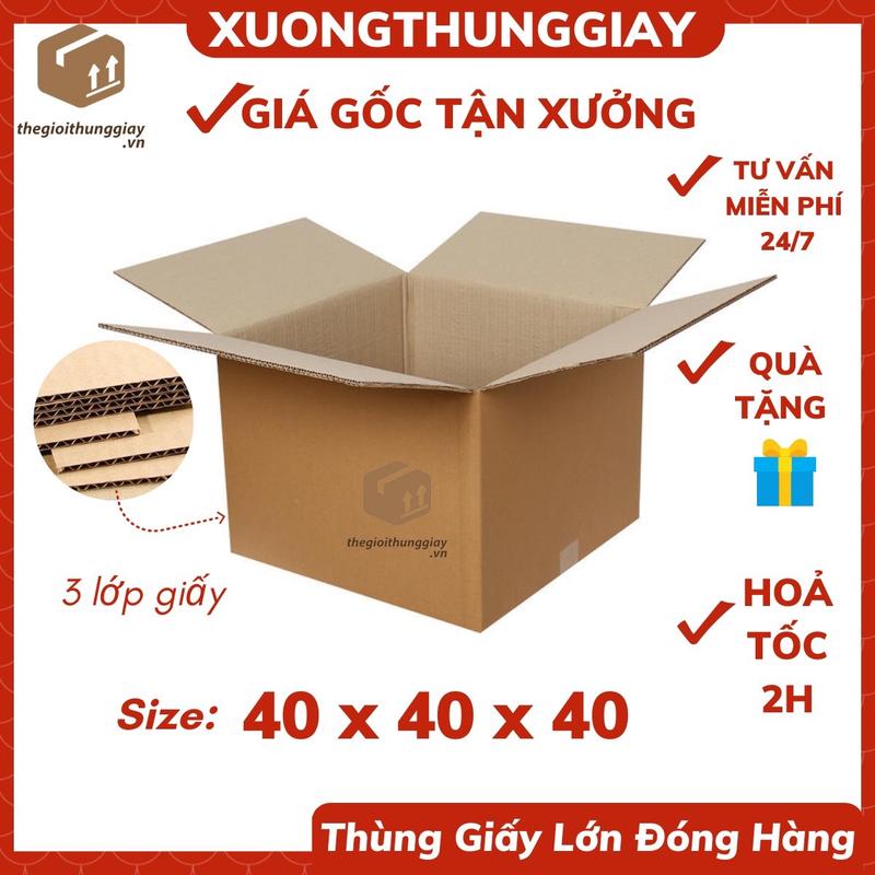  Thùng giấy 40x40x40 3 lớp đóng đi máy bay đóng đồ chuyển nhà 