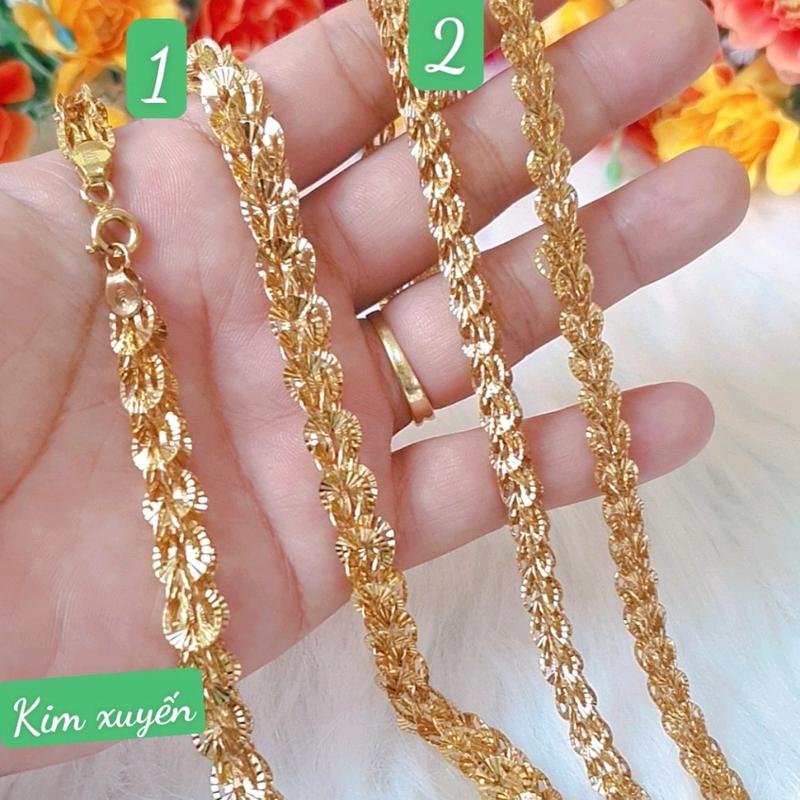 Dây chuyền đuôi phụng 4 chỉ, 8 chỉ đồng đỏ màu vàng 750 miền tây Trang Sức