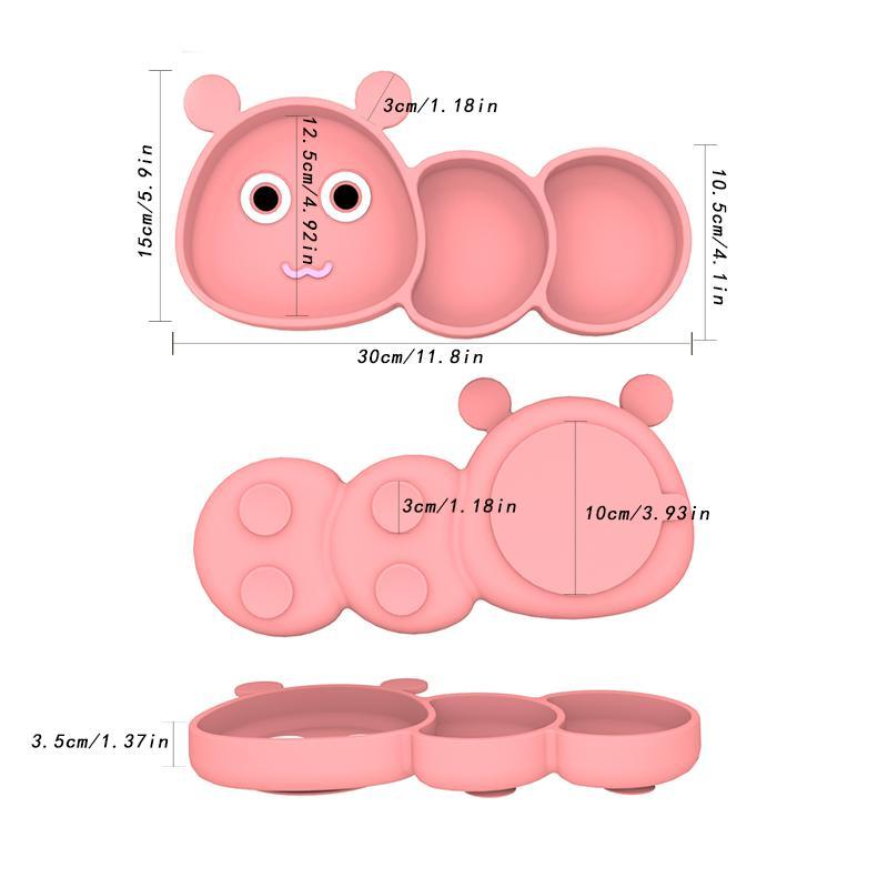 Cute Cartoon Design Silicone Suction Bowl, Baby Feeding Training Bowl, Suction Cup Feeding Training Bowl for Baby Boys and Girls 1