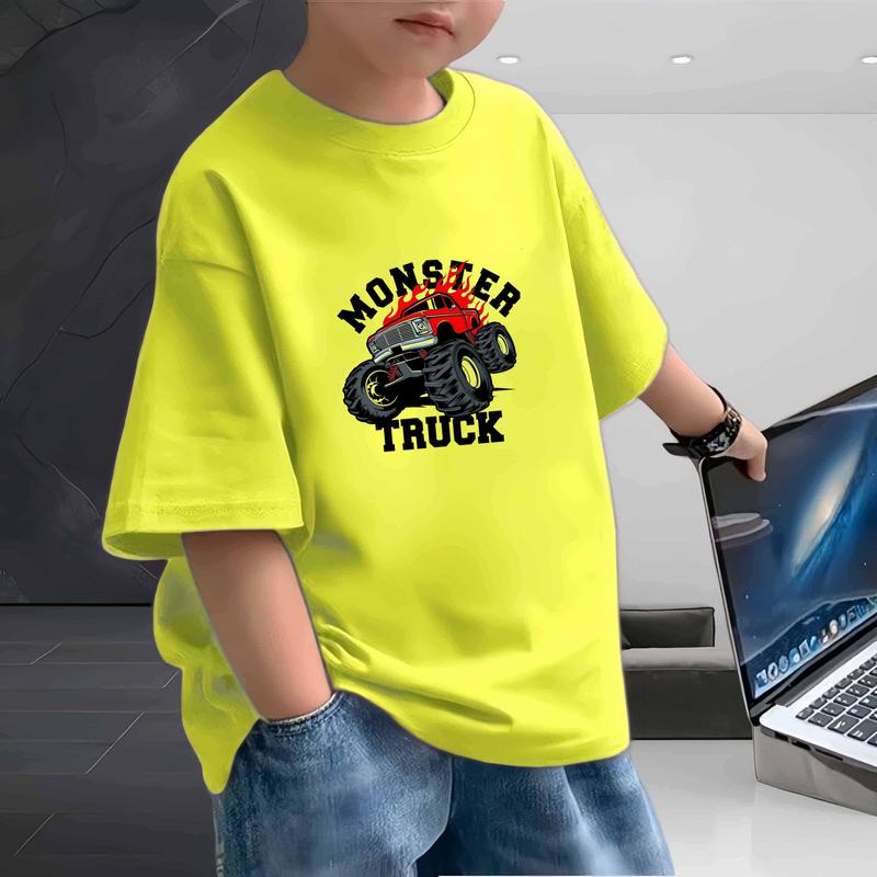 Áo Thun Ngắn Tay Quần Áo Trẻ Em, In Hình Xe Hơi Hoạt Hình Dễ Thương, Áo Dáng Rộng Và Dễ Phối Đồ Xu Hướng, Áo Mỏng, Hàng Mới Về Mùa Hè 2025 7