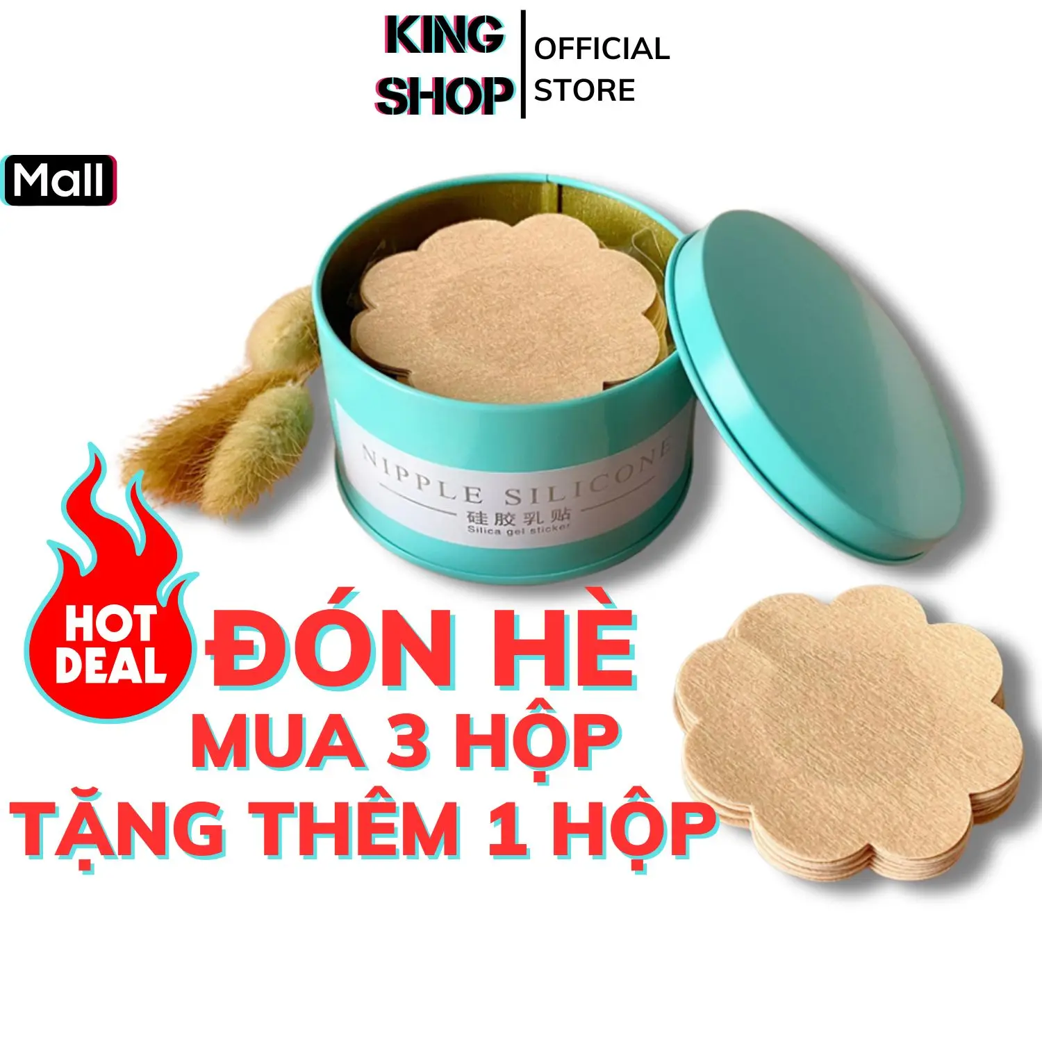 [MUA 3 TẶNG THÊM 1] Hộp 60 Miếng Dán Nhũ Hoa, Đầu Ngực Giấy Lụa- Combo 30 Cặp Dán Ti Giấy Hình Hoa KING SHOP Bra mieng dan nguc Nữ Women Kem mieng  danchong mohoi D307