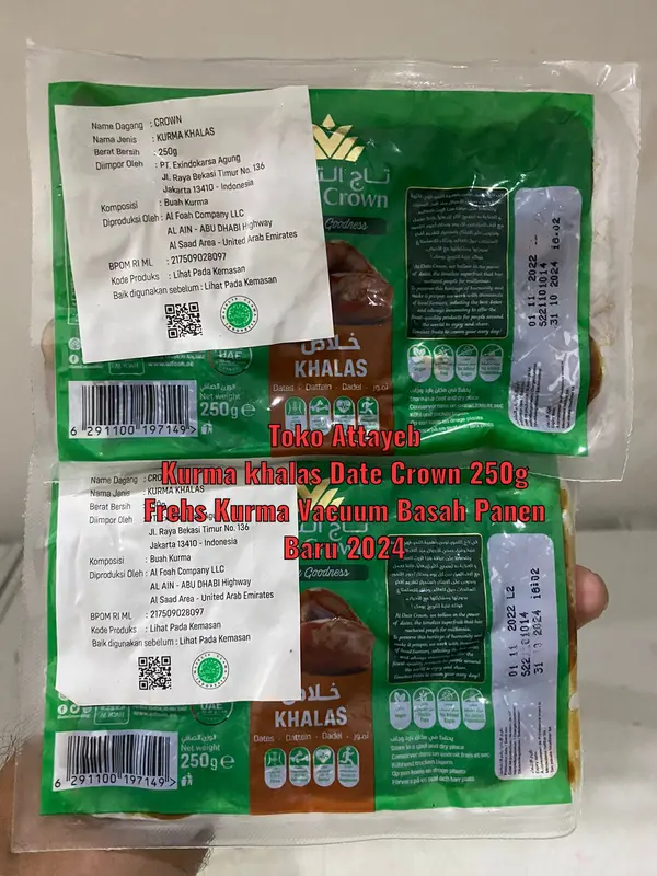 Kurma khalas Date Crown 250g Frehs Kurma Vacuum Basah Panen Baru Exp 2026 6