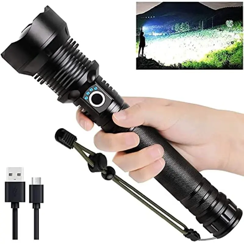 Rechargeable LED Flashlight Super Bright Zoom Torch Waterproof Flashlight