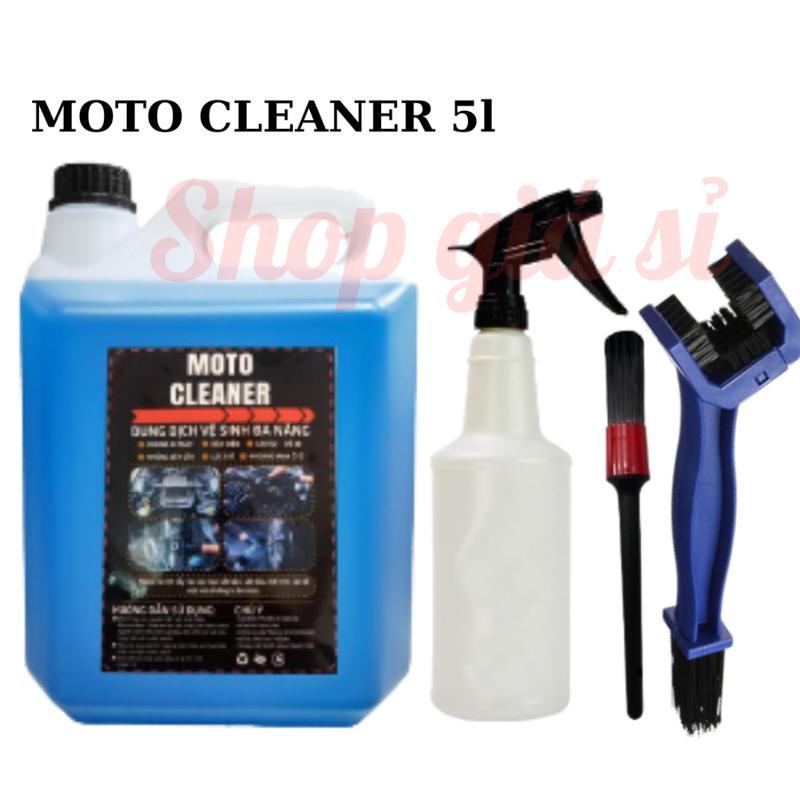 [CAN 5L] Nước Tẩy Rửa Đa Năng Siêu Sạch Moto Cleaner Chuyên Tẩy Dầu Nhớt combo dọn xe điện dung  dichtay nước  rửa  xe tayloc  may