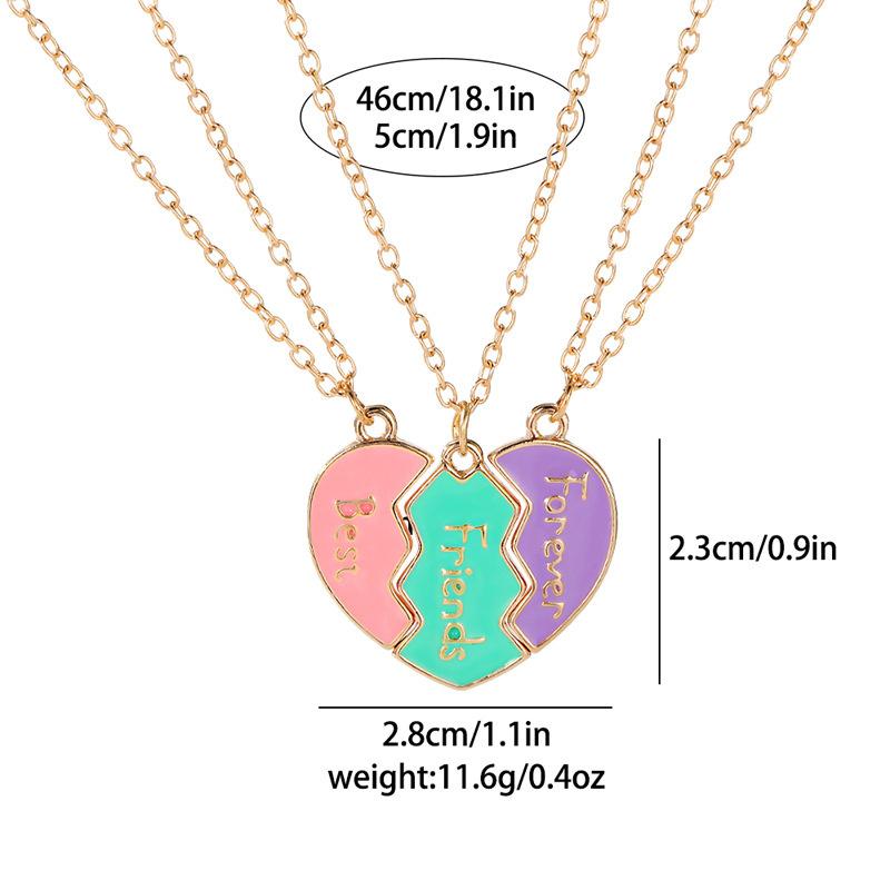 Product Introduction of Best Friend Necklaces For 3 Matching Heart Pendant  Bff Friendship Necklace 13