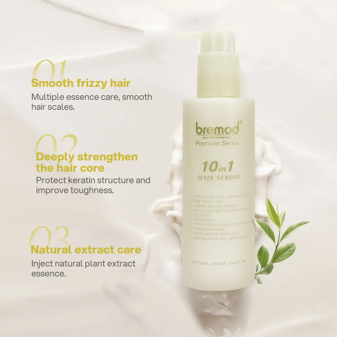Bremod Performance 10 in 1 Hair Serum 210mL Smooth Frizzy Strengthen Hair Hydrating Shiny Smooth Hair Care Comfort BR-H052