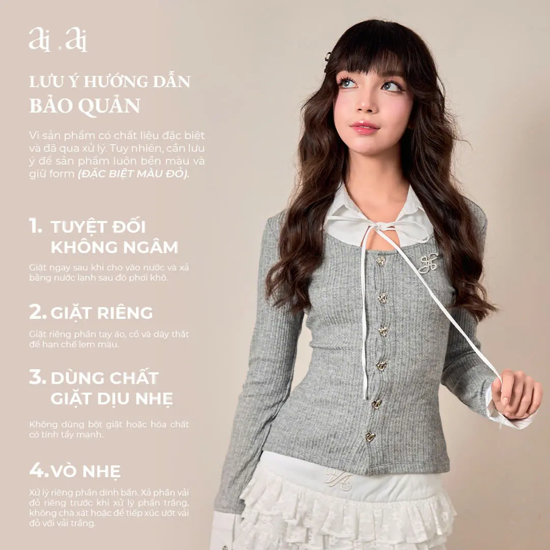 AIAI OFFICIAL "Ledi" Collar Cardigan - Áo cardigan phối cổ sơ mi form ôm tôn dáng
