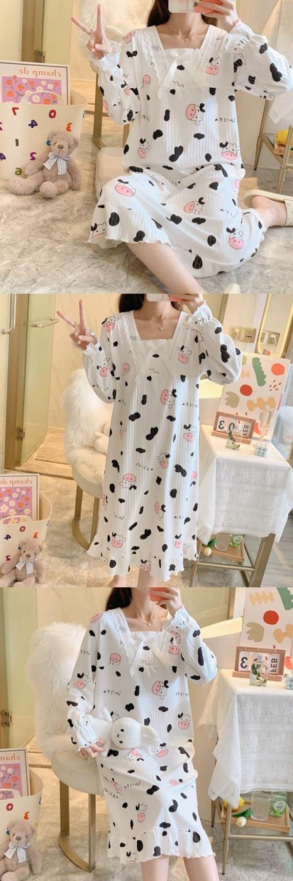 Product Introduction of Váy Ngủ Cho Nữ, Phong Cách Công Chúa Ren Mùa Thu, Dài Tay, Dễ Thương, Cỡ Lớn, Thích Hợp Cho Mùa Mùa Xuân Và Mùa Thu, Phong Cách Instagram, Thích Hợp Cho Học Sinh, Thiết Kế Hoạt Hình, Thích Hợp Cho Trang Phục Nhà Cửa Women Đầm Ngủ Dress Khuy 4