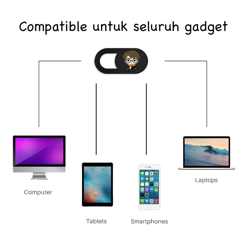 CUSTOM HARRY POTTER PART I PELINDUNG PENUTUP WEBCAM KAMERA COVER CAMERA DEPAN  LAPTOP 2