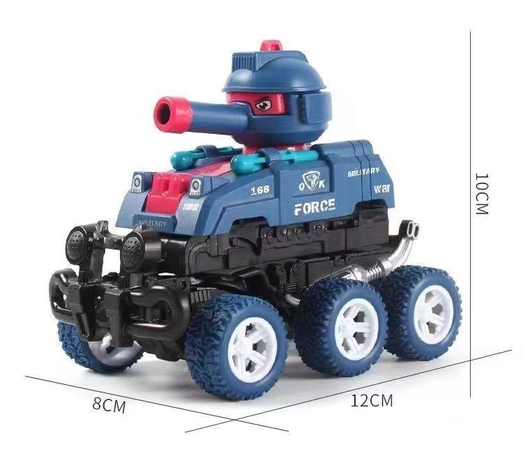 Product Introduction of Collision Deformation Children's Toy Boy Tank Double Inertia Launch Simulation Walking Car Model 3 Years Old 6 14