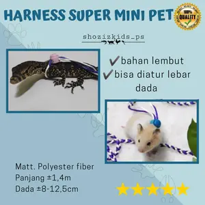 HARNESS SUPER MINI PET HARNES UNTUK HEWAN MINI HAMSTER TUPAI SUGAR GLIDER TALI TUNTUN KECIL KEKANG HERNESS HERNES