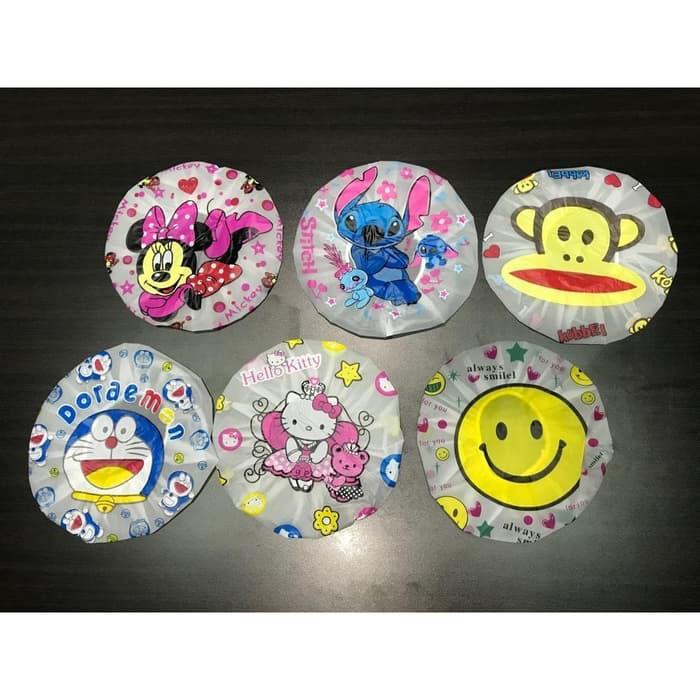 Gambar Shower Cap Topi Mandi Keramas Karakter Bebek Gajah Kelinci Panda Doraemon Hello Kitty Minnie Stitch dari Fantasy Land Kota Surabaya Tokopedia