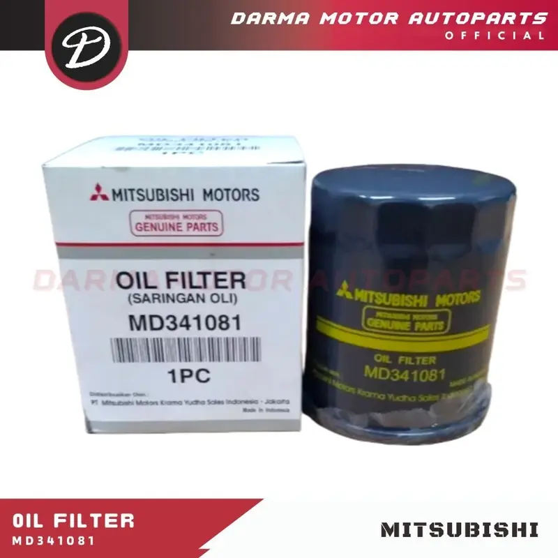 Oil Filter Saringan Filter Oli Mitsubishi Lancer Evo 3 Evo 4 Cedia Dangan Galant V6 Galant V6-24 Hiu Kuda Bensin Exceed Grandia Diamond Xpander Outlander Mirage T120ss L300 Bensin MD341081 Asli Original Mitsubishi 100% Genuine Parts MKSi KTB 3