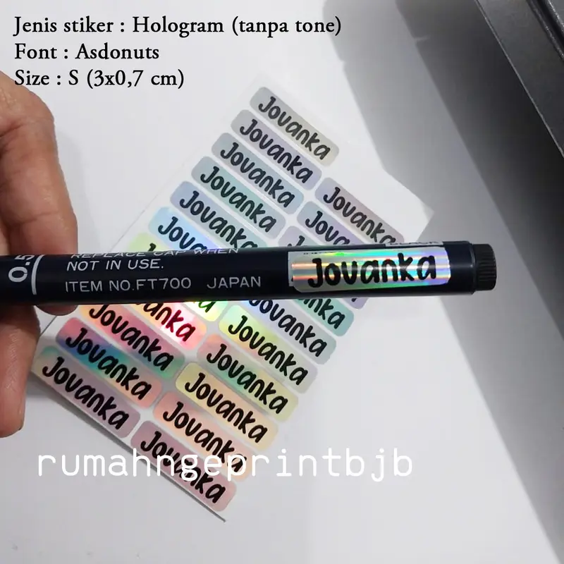 STIKER LABEL NAMA 6X0,7 CM PULPEN, KOTAK MAKAN, BUKU, BOTOL MINUM VYNIL WATERPROFF AESTHETIC CUSTOM NAMA 0