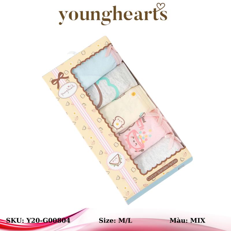 Product Introduction of Combo 5 quần lót nữ Y20-G00804 nhãn hiệu Young Hearts, vải cotton 27