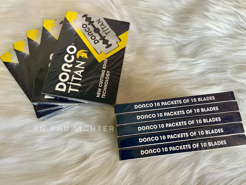   Free Ship   Combo 10 Hộp Lưỡi Lam Dorco Titan Chính Hãng - 1000 lưỡi - Da nhạy cảm - Phụ Liệu Tóc Cạo Râu 