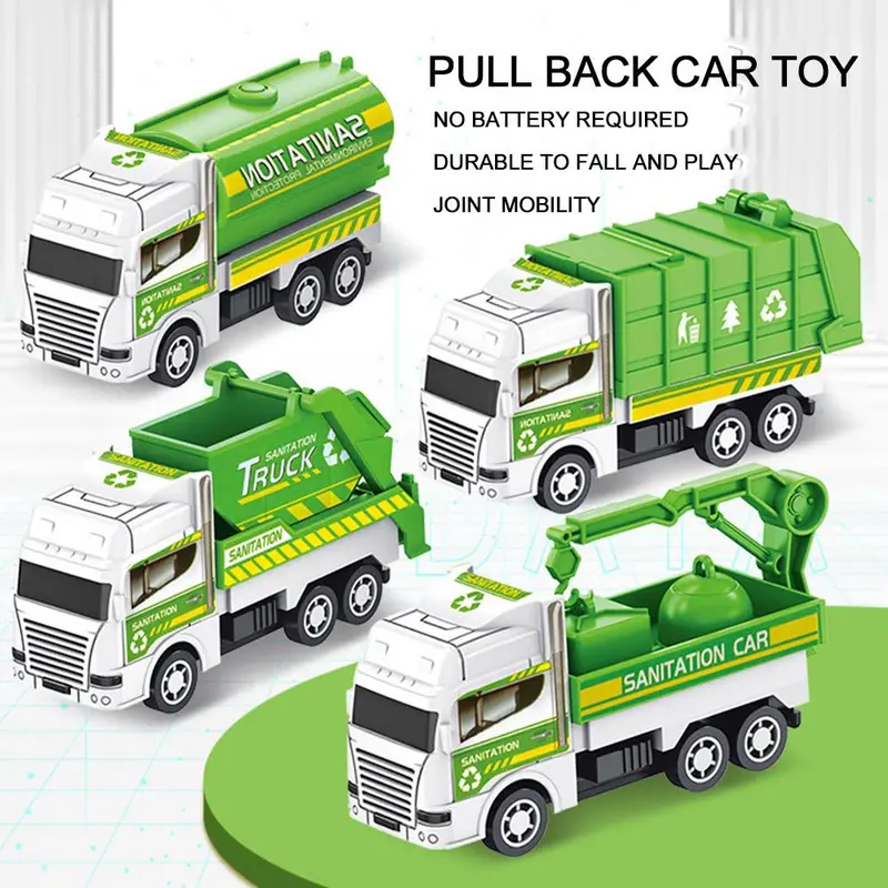 Xe Kỹ Thuật Kéo Lùi, Xe Đồ Chơi Trẻ Em, Mô Hình Máy Xúc, Xe Tải, Xe Cứu hỏa Mini, G1G9 5
