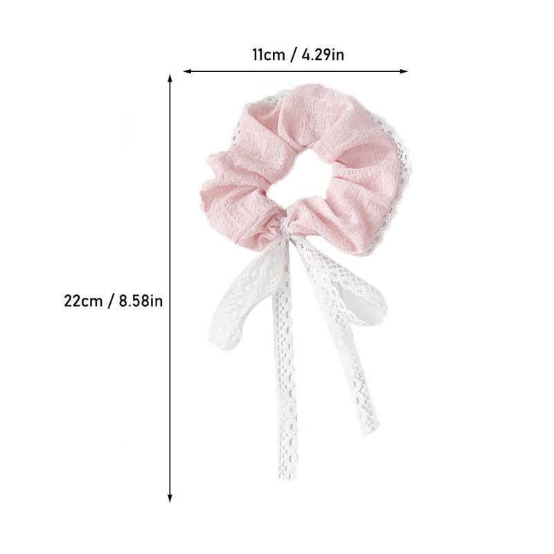 Product Introduction of Scrunchie Ruy Băng Nổi, Thiết Kế Nơ Ren, Dây Buộc Tóc, Nút Thắt Nơ Ruột Hàn Quốc, C0X9 10