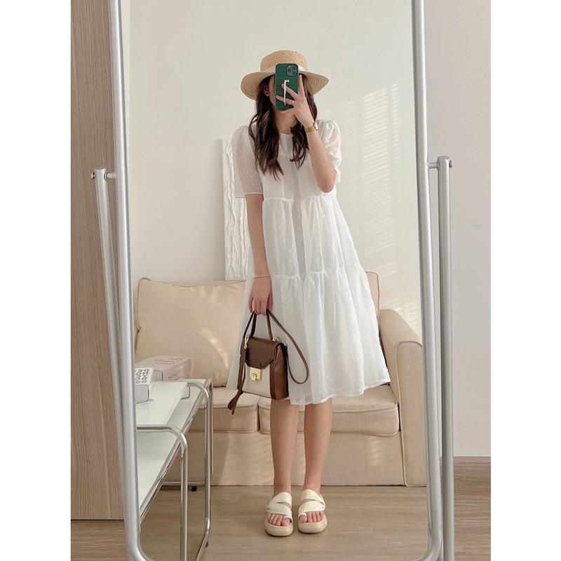 Váy babydoll dáng dài 2 lớp