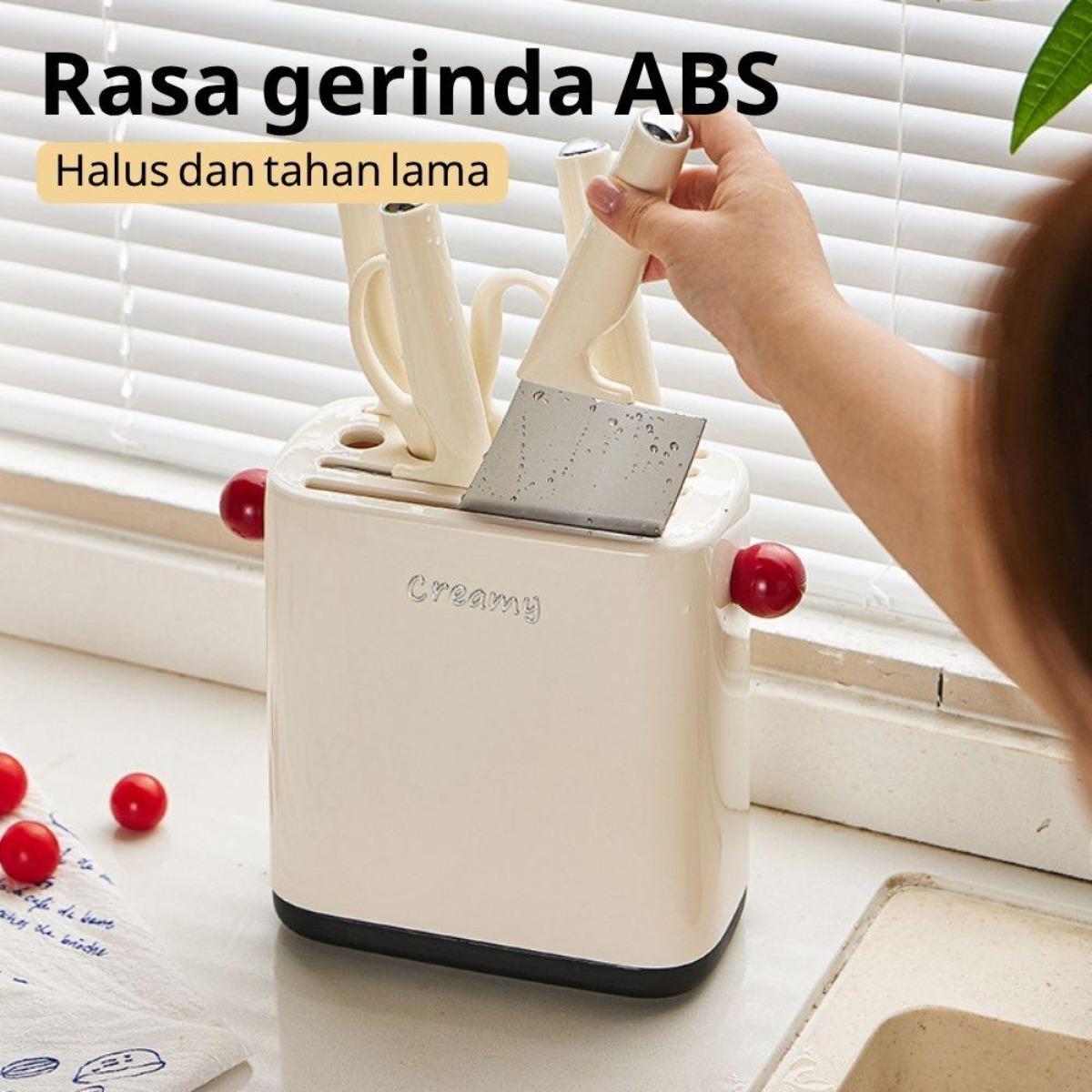 Peralatan Penyimpanan Kreatif Dapur: Rak Pisau Multifungsi & Gunting, Organizer Meja Antirayap, Tempat Rak Pisau Serbaguna, Tempat Penyimpanan Gadget Dapur, Rak Pisau Berventilasi untuk Kesehatan, Aksesori Dapur Modern untuk Kegunaan Praktis