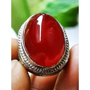 Cincin Batu Akik Natural Red Rafflesia Crystal Super Jumbo Ring Elegan Mewah