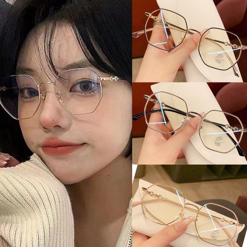 Kính mắt Daily-KM24-dáng Đa giác trẻ trung ,thay được tròng cận, chống ánh sáng xanh, tròng mắt nhựa cao cấp, càng kính kim loại sịn sò