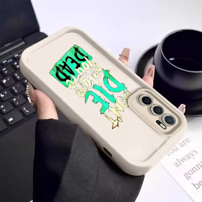 Casing ponsel lunak silikon berkualitas baik,case untuk OPPOA16/A16K/A17/A25G/A312020,A82019/A38/A3PRO5G,ringan,Grafiti Alfabet yang Dipersonalisasi,berbagai model, ringan, anti-tabrakan, dan anti-jatuh Telepon 3