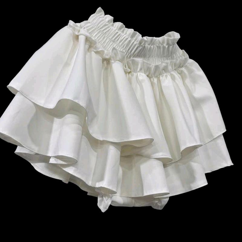 chân váy hai tầng xoè lưng thun bản to , dáng chữ a mềm tuyết mưa có lót big size Women chân  váy chân  váy Voan