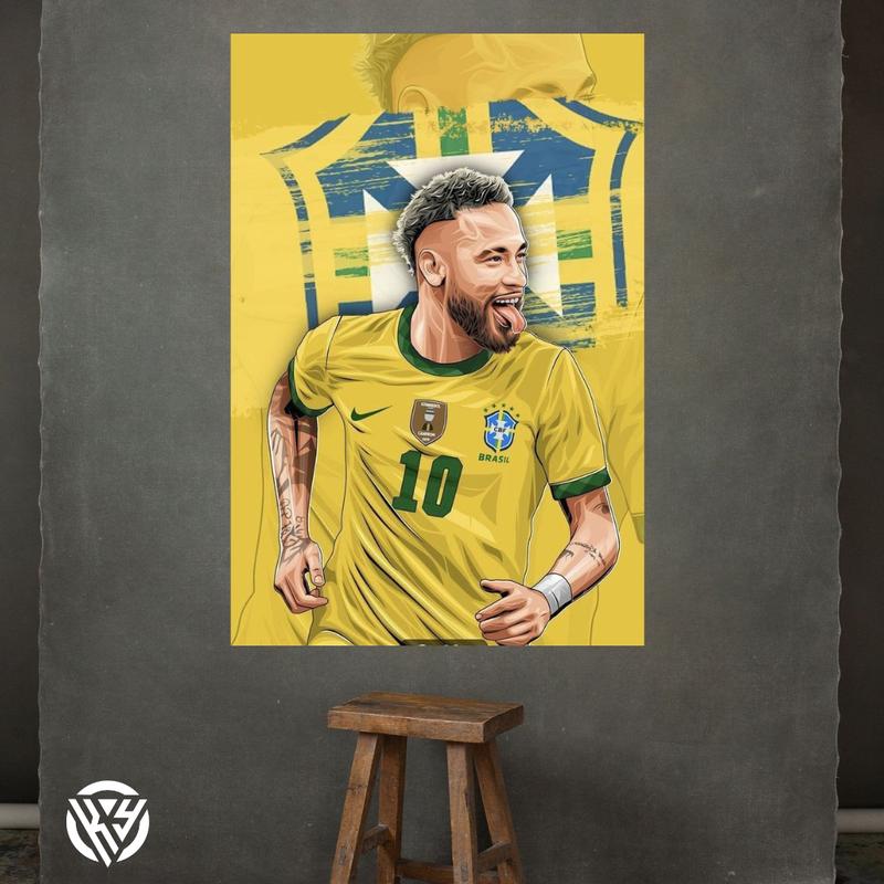 Hiasan dinding sepak bola neymar jr 0