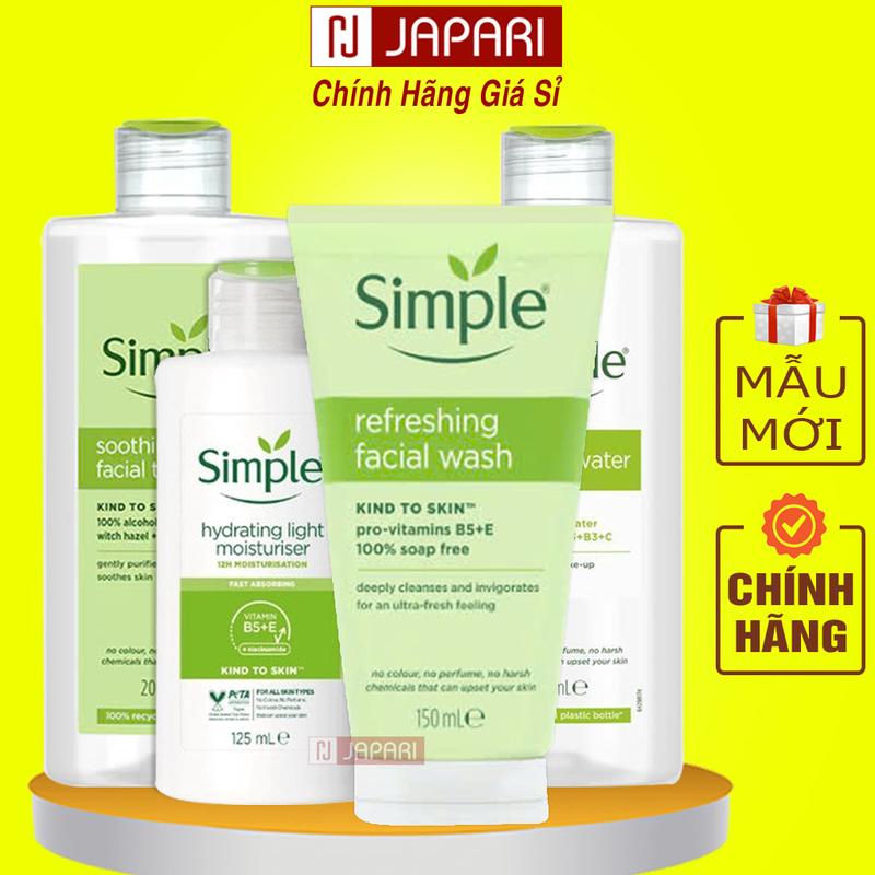 Simple Skincare Đủ Mã Sữa Rửa Mặt Simple Chính Hãng, Nước Tẩy Trang Simple, Nước Hoa Hồng Simple, Kem dưỡng ẩm Simple Japari Cosmetics