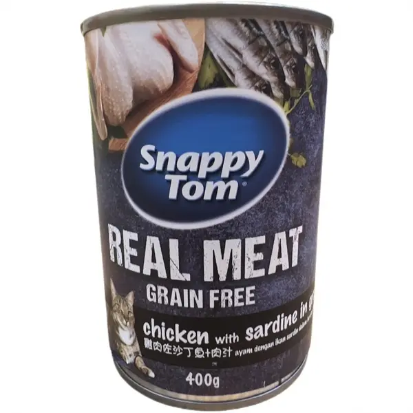 Pate Snappy Tom CHICKEN WITH SARDINE IN GRAVY