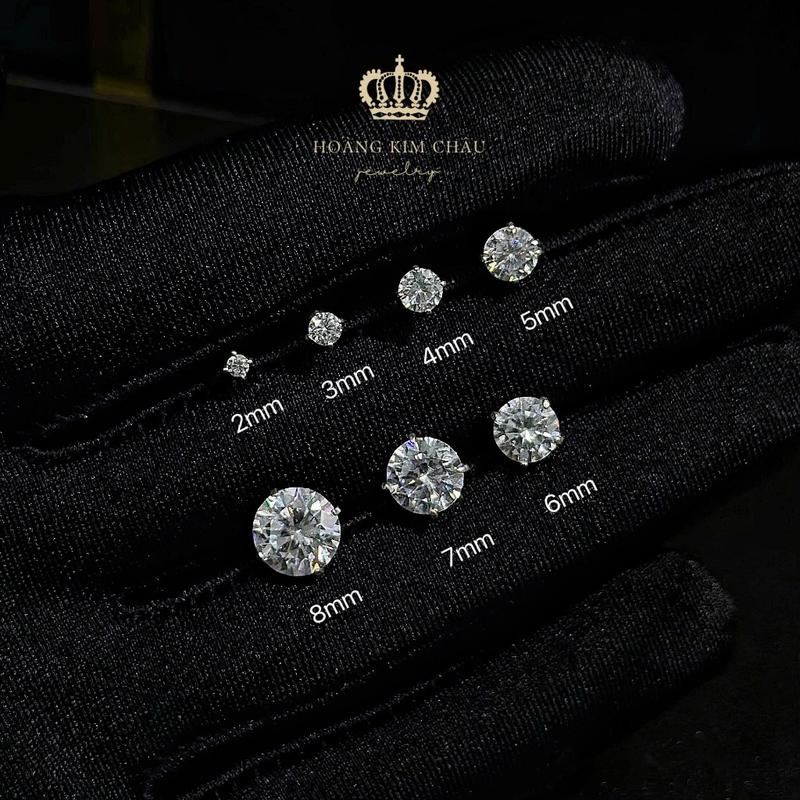 Bông tai nụ bạc nam nữ Hoàng Minh Châu Jewelry - bộ sưu tập khuyên tai nam nữ chuẩn bạc cao cấp 2