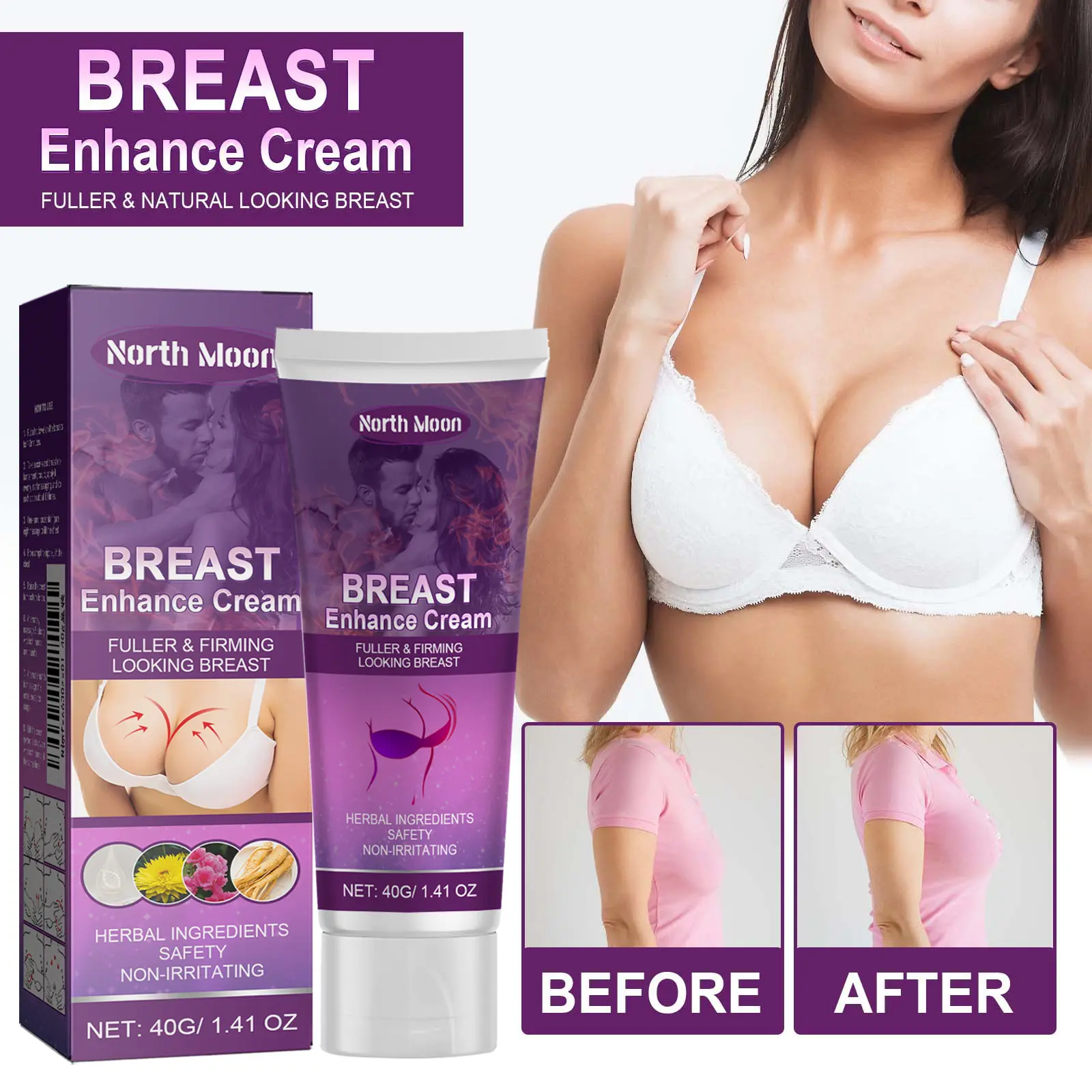 North Moon Breast Cream Firming Plump Breast Beauty Charm Beautiful Breast Chest Care Firming Chest Massage