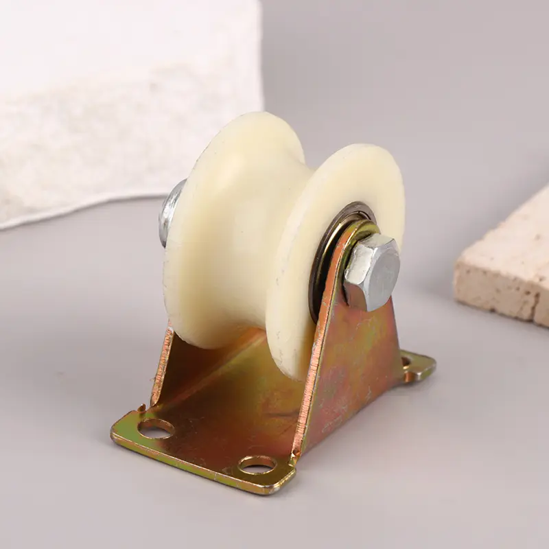 Ròng Rọc theo dõi con lăn có rãnh bằng Nylon, V / U, với giá đỡ, Ròng rọc nặng, thích hợp cho cửa có rãnh, có kích thước 30mm và 50mm, có gót trượt 5