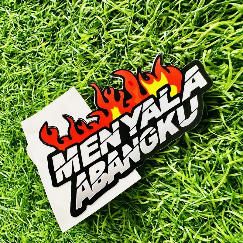 Stiker Sticker Satuan Menyala Abangku Glosy / Hologram Sudah Dipotong 0
