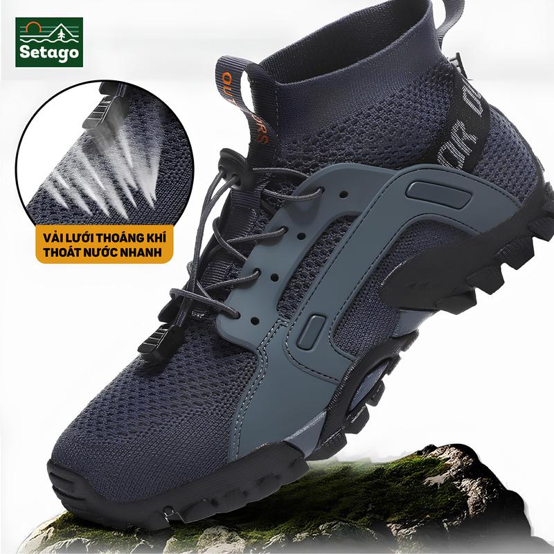 Giày trekking boots - Giày đế cao su dùng leo núi, đi suối, đi đường đất chống trượt ngã Sport Nam