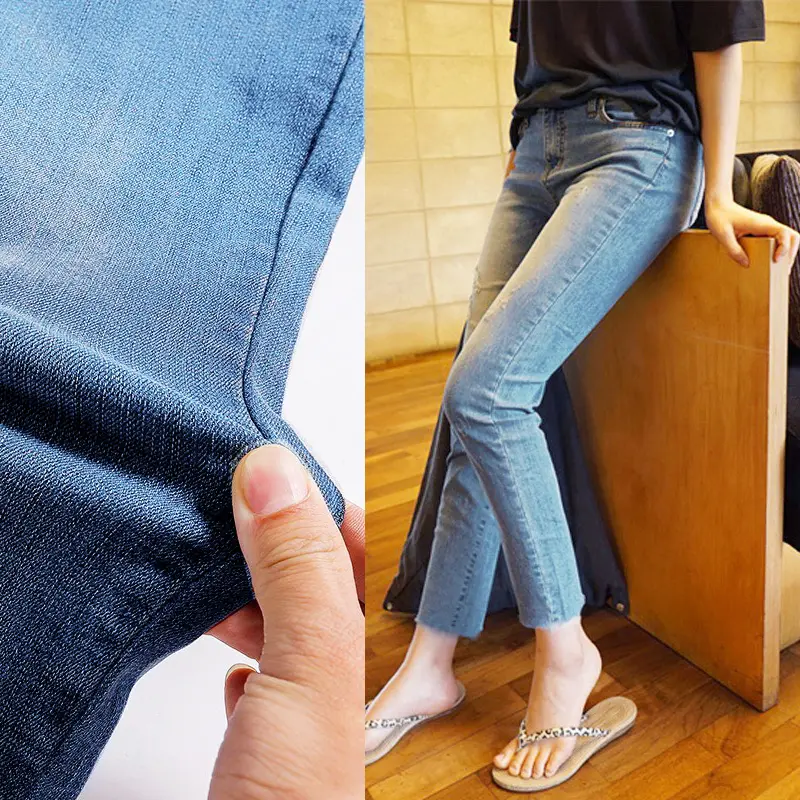 กางเกงยีนส์ยืดสบายๆกางเกงยีนส์ผู้หญิง 9 จุดผ้ายืดคุณภาพดีเกินราคา Jean Girl
